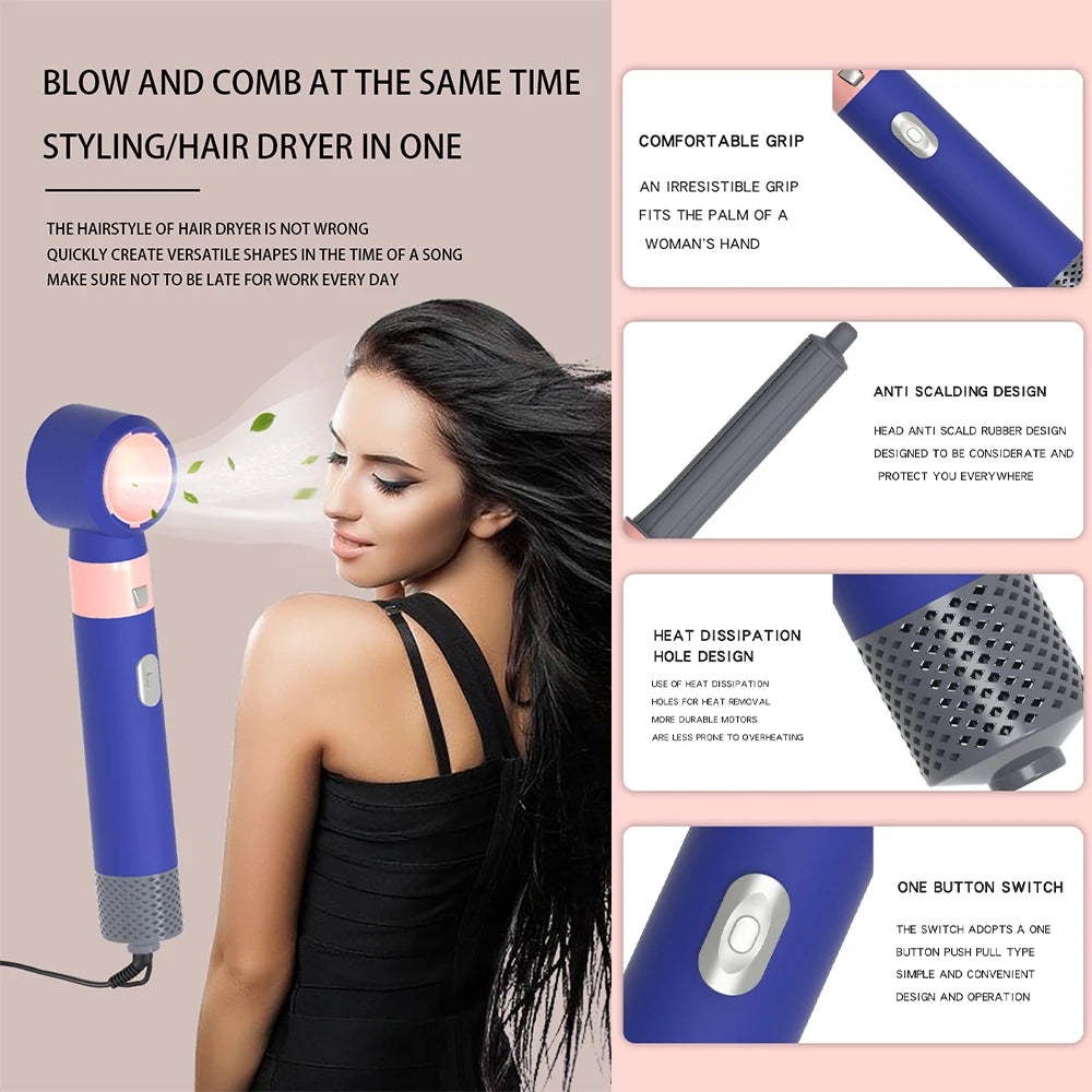 SOUL+SKIN™ 5 in 1 Hair Dryer and Styler-Blow Dryer for Curly/Straight Hair with Multifunctional home Styling Tool and Diffuser & Comb Attachments