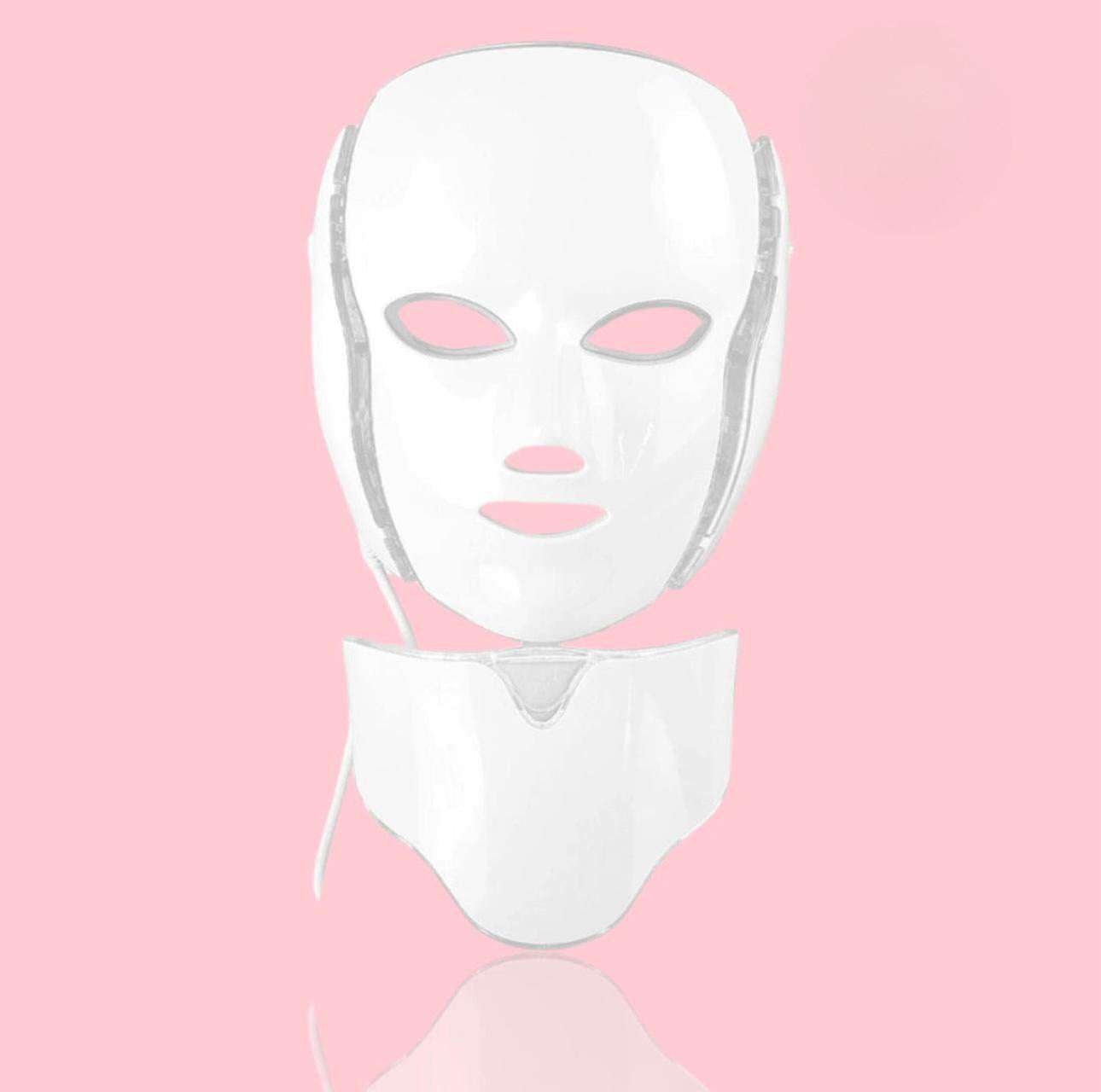 SKIN+SOUL™ 7 Colors LED Facial Mask with Neck LED Light ,Photon Mask, Skin Rejuvenation, Anti Acne Beauty Device Face Lifting Firm Massager