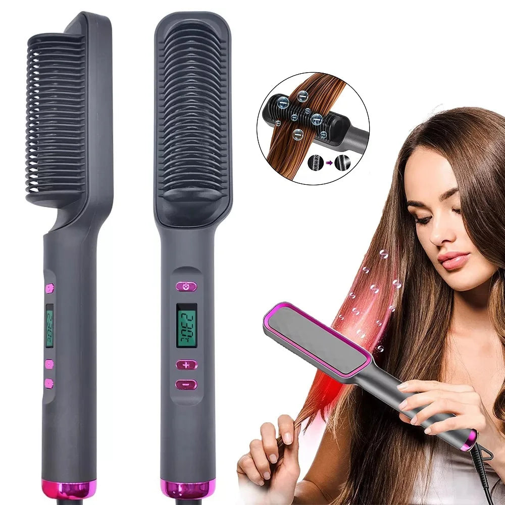 SOUL+SKIN™ Electric Hot Comb Multifunctional Hair Straightener Comb with Negative Ion Anti-Scalding Styling Tool Straightening Brush