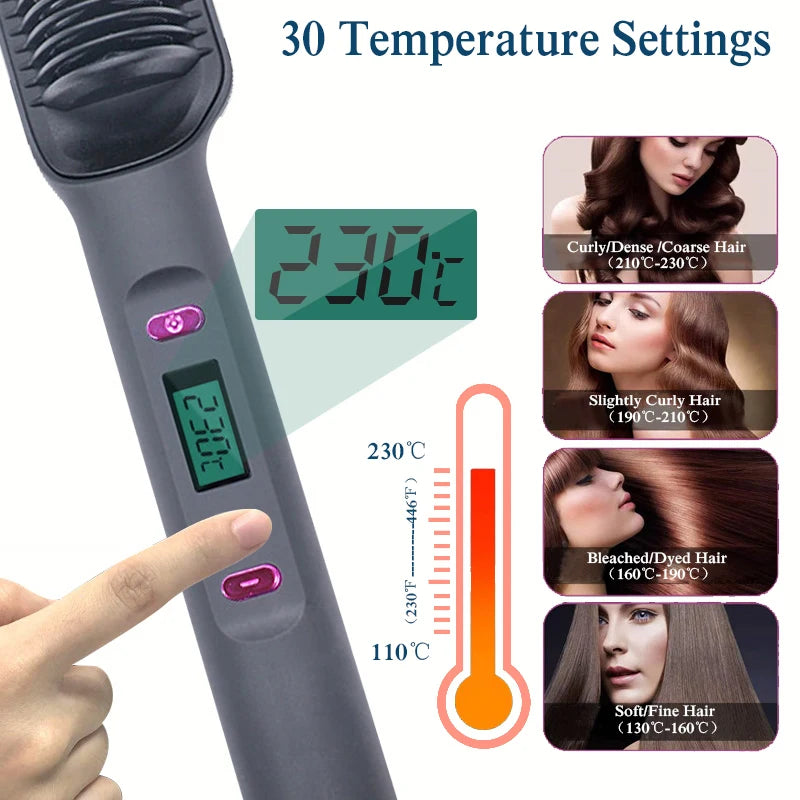 SOUL+SKIN™ Electric Hot Comb Multifunctional Hair Straightener Comb with Negative Ion Anti-Scalding Styling Tool Straightening Brush
