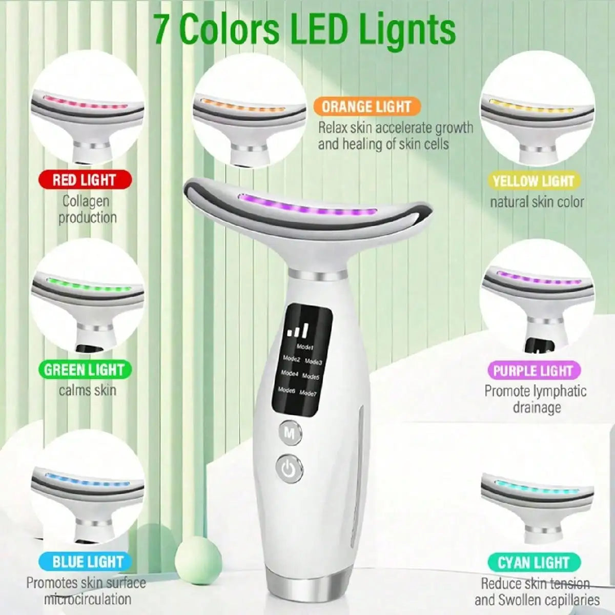 SOUL+SKIN™ Colour Light Face And Neck Beauty Instrument with 7 Modes And 7 Speeds.
