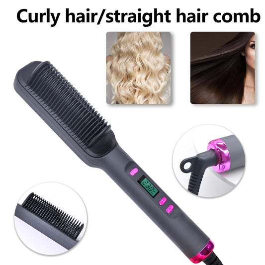 SOUL+SKIN™ Electric Hot Comb Multifunctional Hair Straightener Comb with Negative Ion Anti-Scalding Styling Tool Straightening Brush