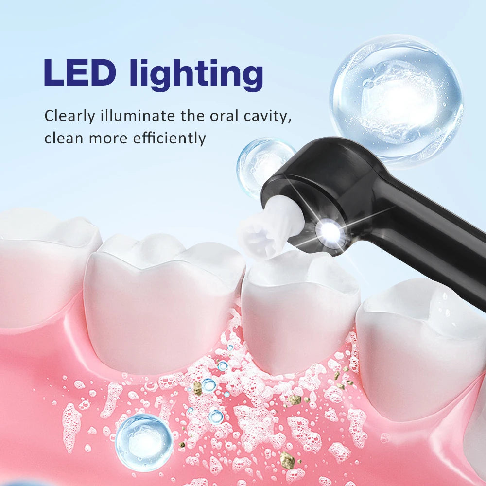 SOUL+SKIN™ Electric LED Dental Tartar Remover Tooth Polisher with 5 Replaceable Heads, Whitens Teeth, Removes Plaque and Whitening Plaque with Cleaning Oral Care Tools