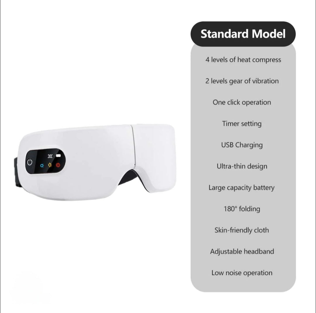 SOUL+SKIN™ Smart Eye Massager-Portable/Foldable Vibration Eye Care Massage Instrument with Bluetooth Music, Heated Eyemask, and Dry Fatigue Relief.