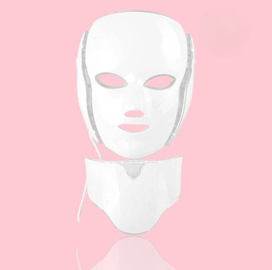 SKIN+SOUL™ 7 Colors LED Facial Mask with Neck LED Light ,Photon Mask, Skin Rejuvenation, Anti Acne Beauty Device Face Lifting Firm Massager